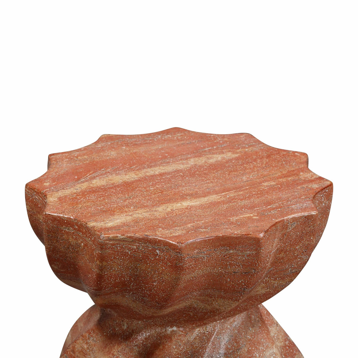 Turin Faux Red Sandstone Indoor / Outdoor Concrete Stool Consoles & Sideboards| TOV