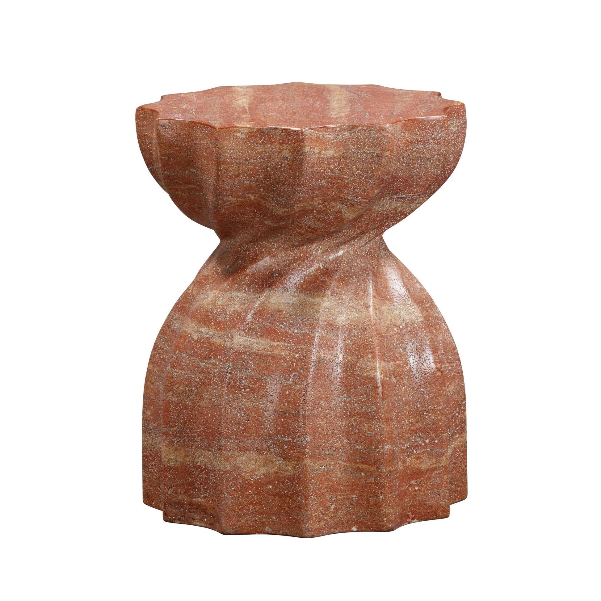 Turin Faux Red Sandstone Indoor / Outdoor Concrete Stool Consoles & Sideboards| TOV