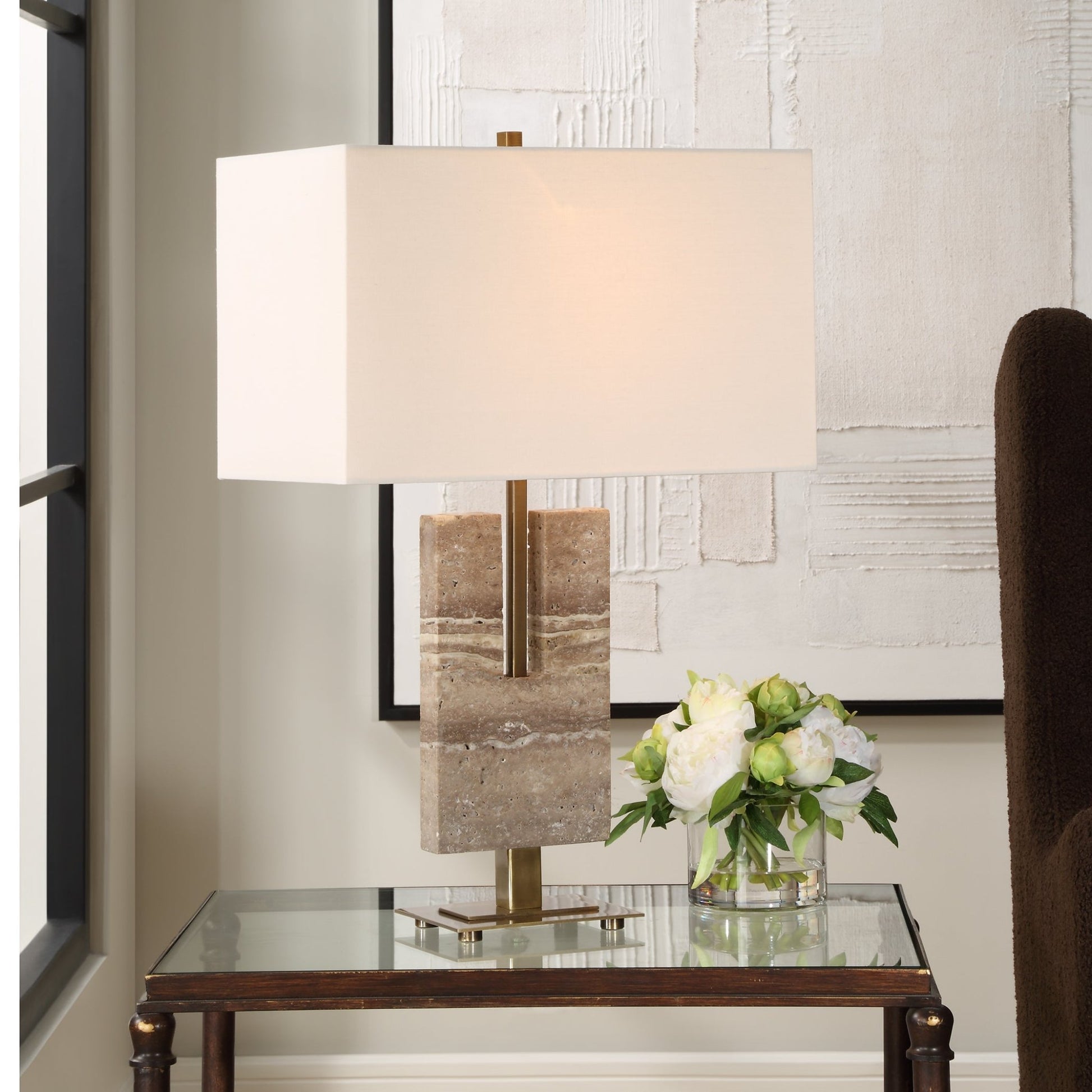 Turning Point Travertine Table Lamp Table Lamps| Uttermost