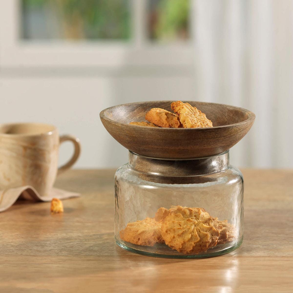 Twain Glass Jar with Wooden Bowl (Large) Box| Roots Furniture