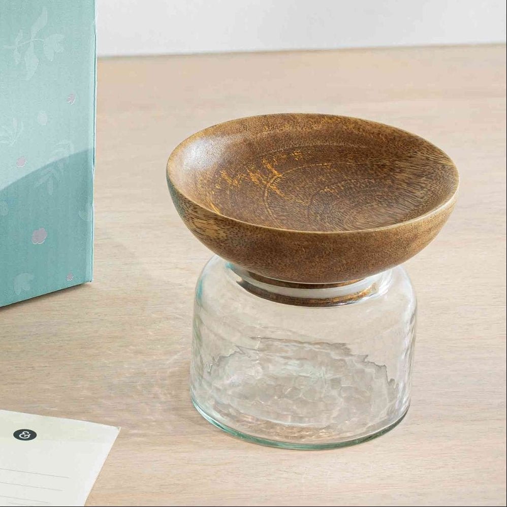 Twain Glass Jar with Wooden Bowl (small) Box| Roots Furniture