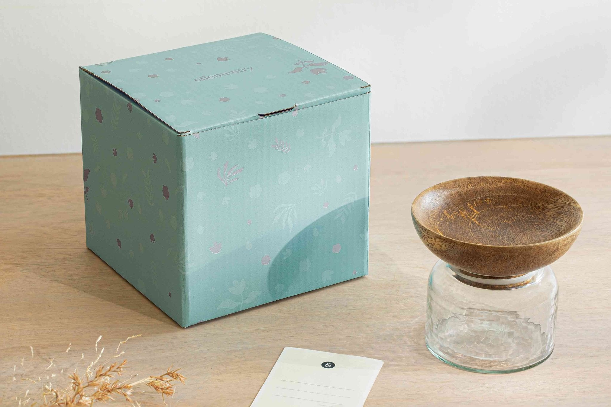 Twain Glass Jar with Wooden Bowl (small) Box| Roots Furniture