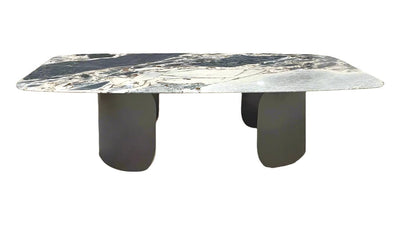Twirl Black Marble Dining Table 240 CM - ROSE WALL DÉCOR Gift - Al Rugaib Furniture