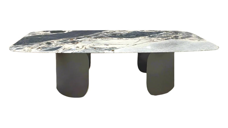 Twirl Black Marble Dining Table 240 CM - ROSE WALL DÉCOR Gift - Al Rugaib Furniture