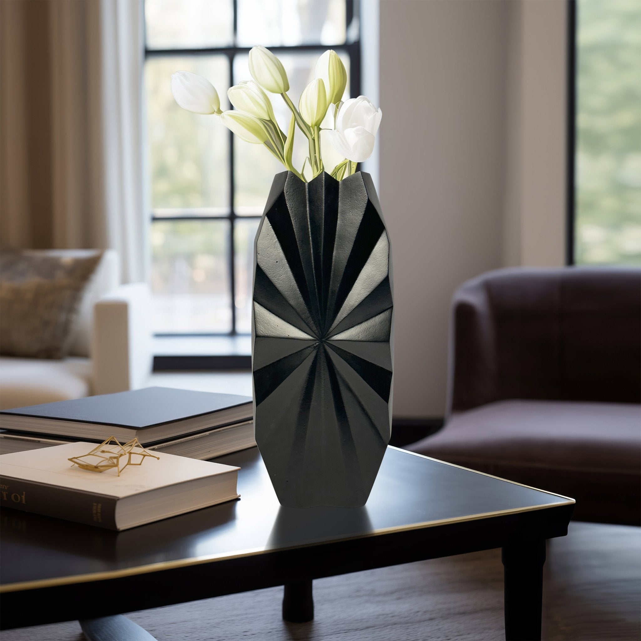 Udine Small Metal Vase, Gold/Black Vases and Jars| Sagebrook Home