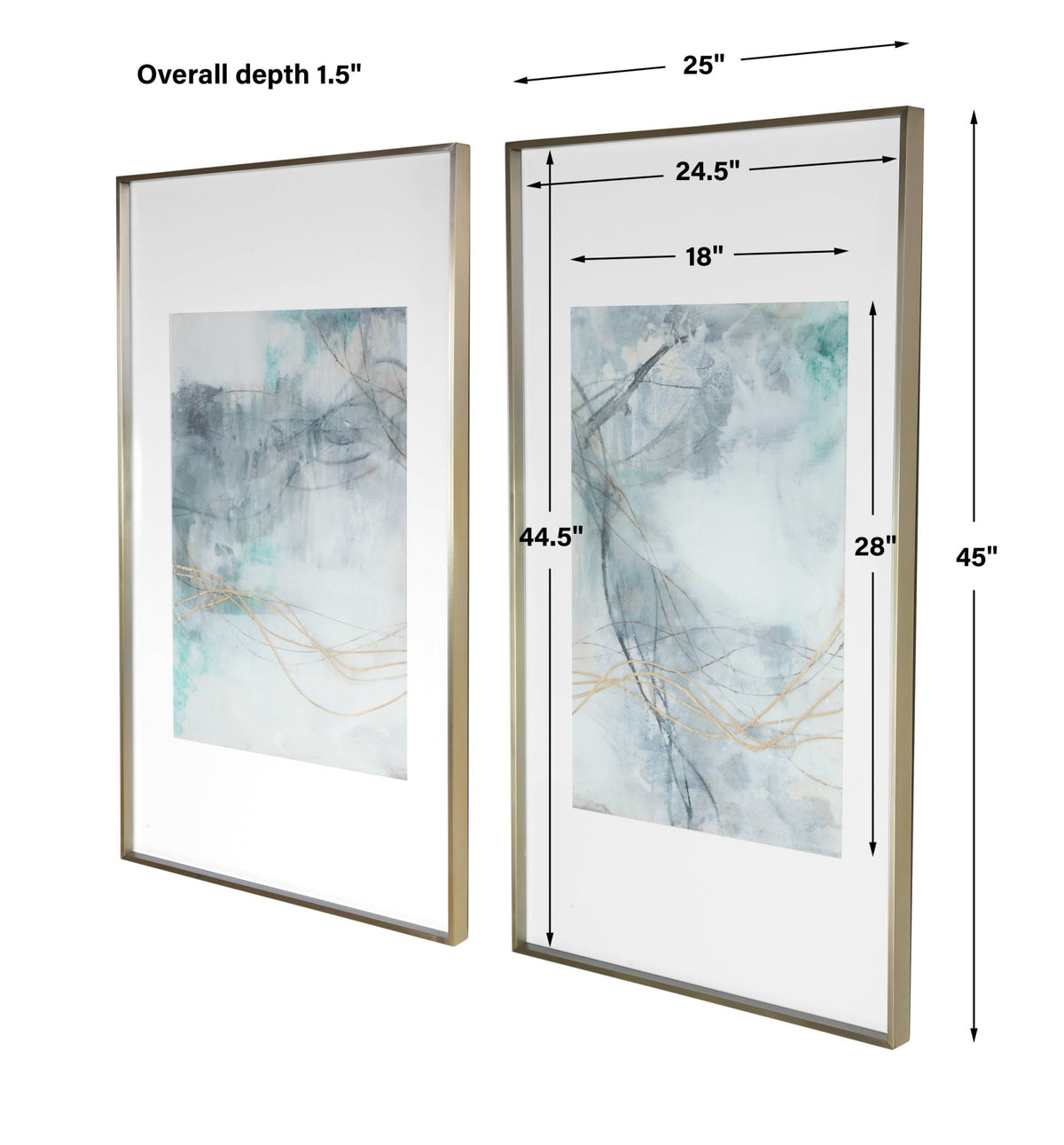 Undulating Oro Framed Prints, S/2, 2 Cartons Table Decors| Uttermost