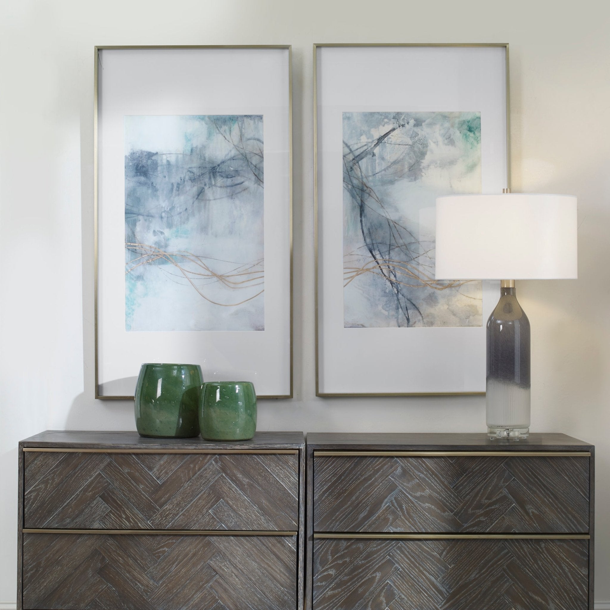 Undulating Oro Framed Prints, S/2, 2 Cartons Table Decors| Uttermost