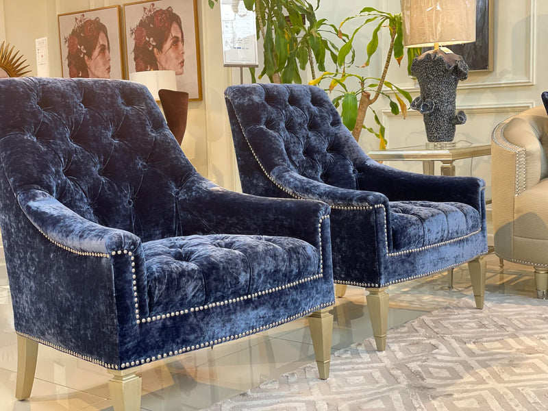 Classic Elegance - Dark Blue Sofa Set 1