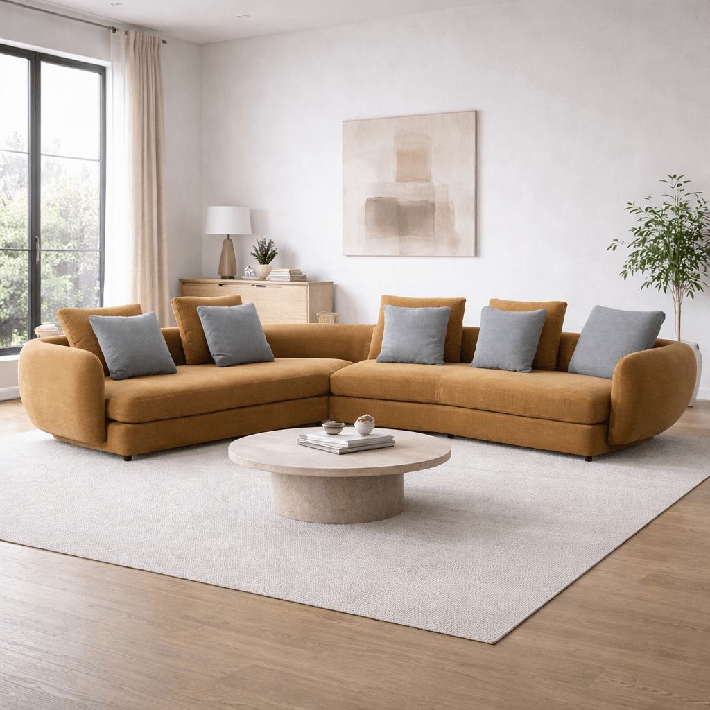 Urban Elegance Ginger Yellow Sectional W313 Sectionals| Roots Furniture