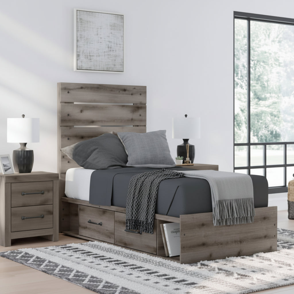Urbanoore Twin Panel Bed with Storage Beds| Ashley Homestore