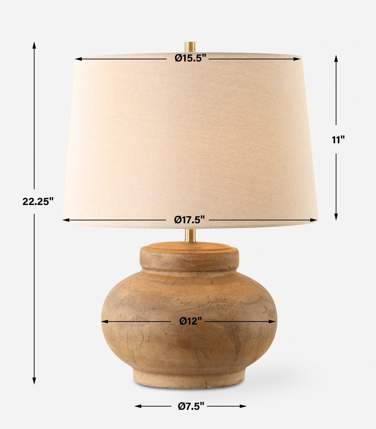 Urbino Aged Terracotta Table Lamp Table Lamps| Uttermost
