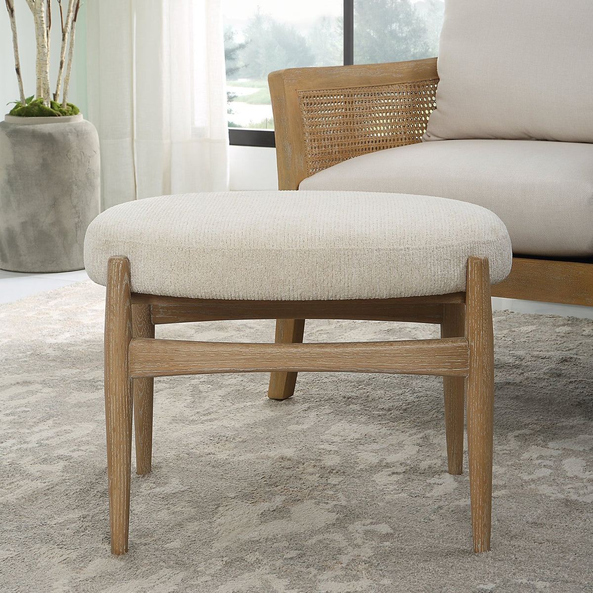 Uttermost Acrobat Off-White Small Bench Table Decors| Uttermost
