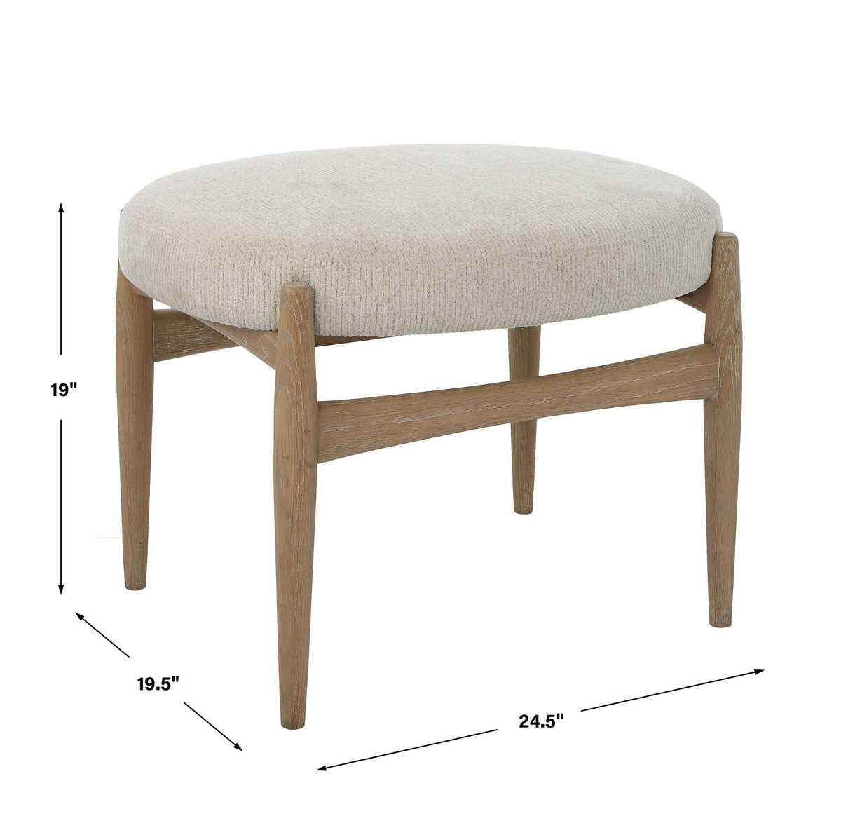 Uttermost Acrobat Off-White Small Bench Table Decors| Uttermost