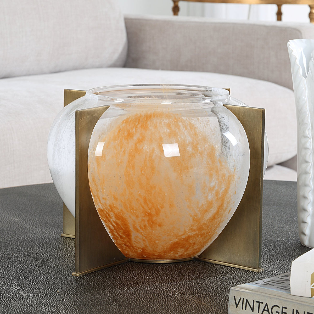 Uttermost Amber Swirl Vase Vases and Jars| Uttermost