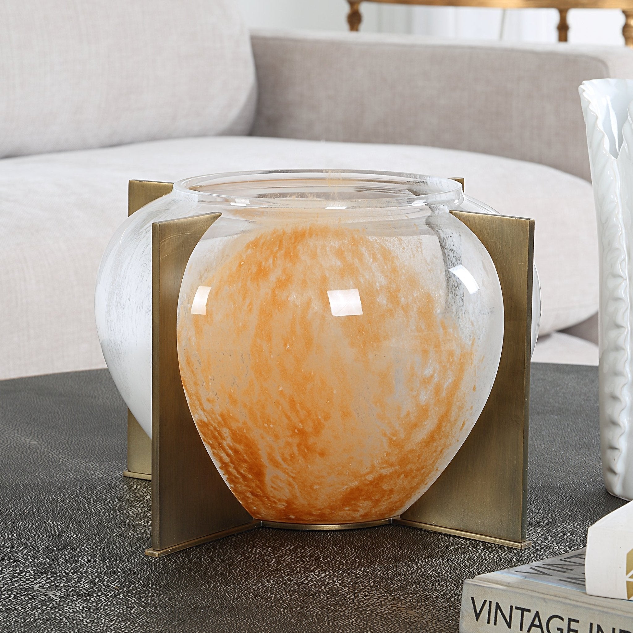 Uttermost Amber Swirl Vase Vases and Jars| Uttermost