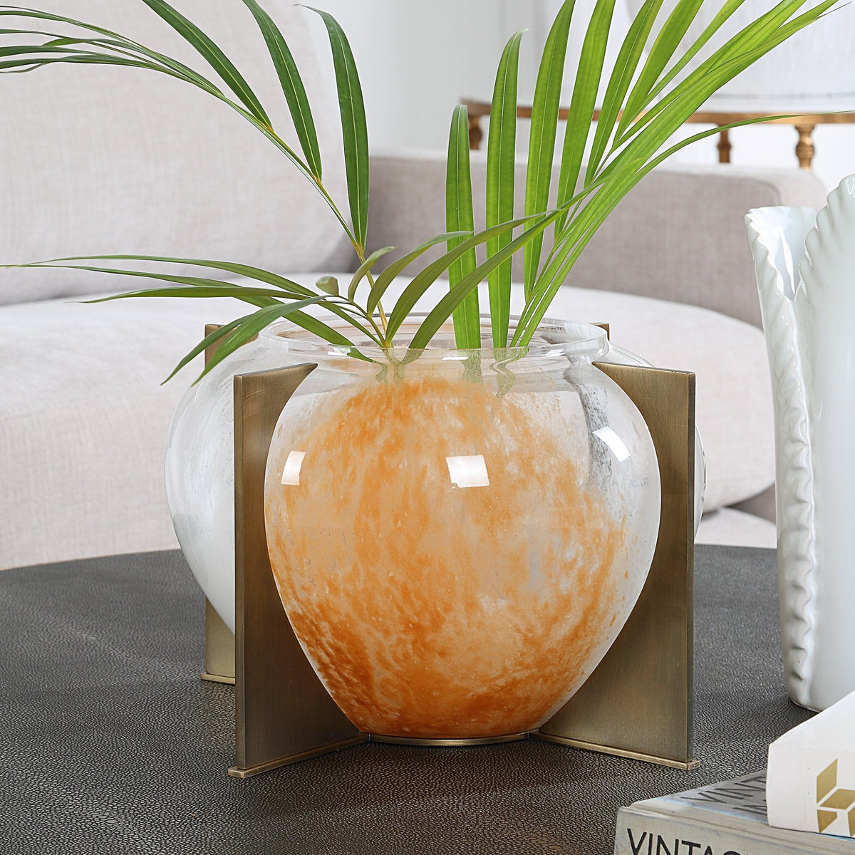 Uttermost Amber Swirl Vase Vases and Jars| Uttermost