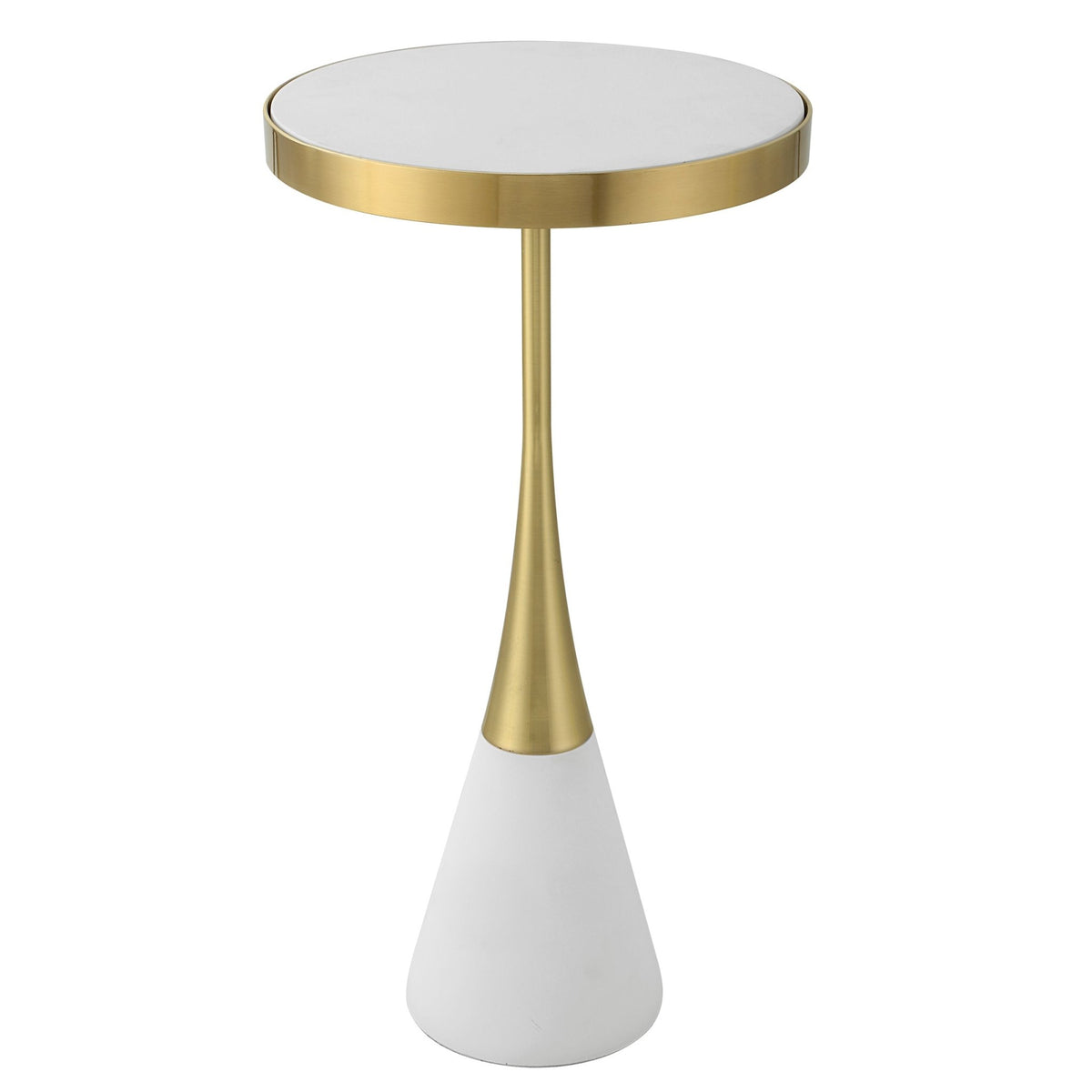 Uttermost Apex White Concrete Accent Table Table Decors| Uttermost