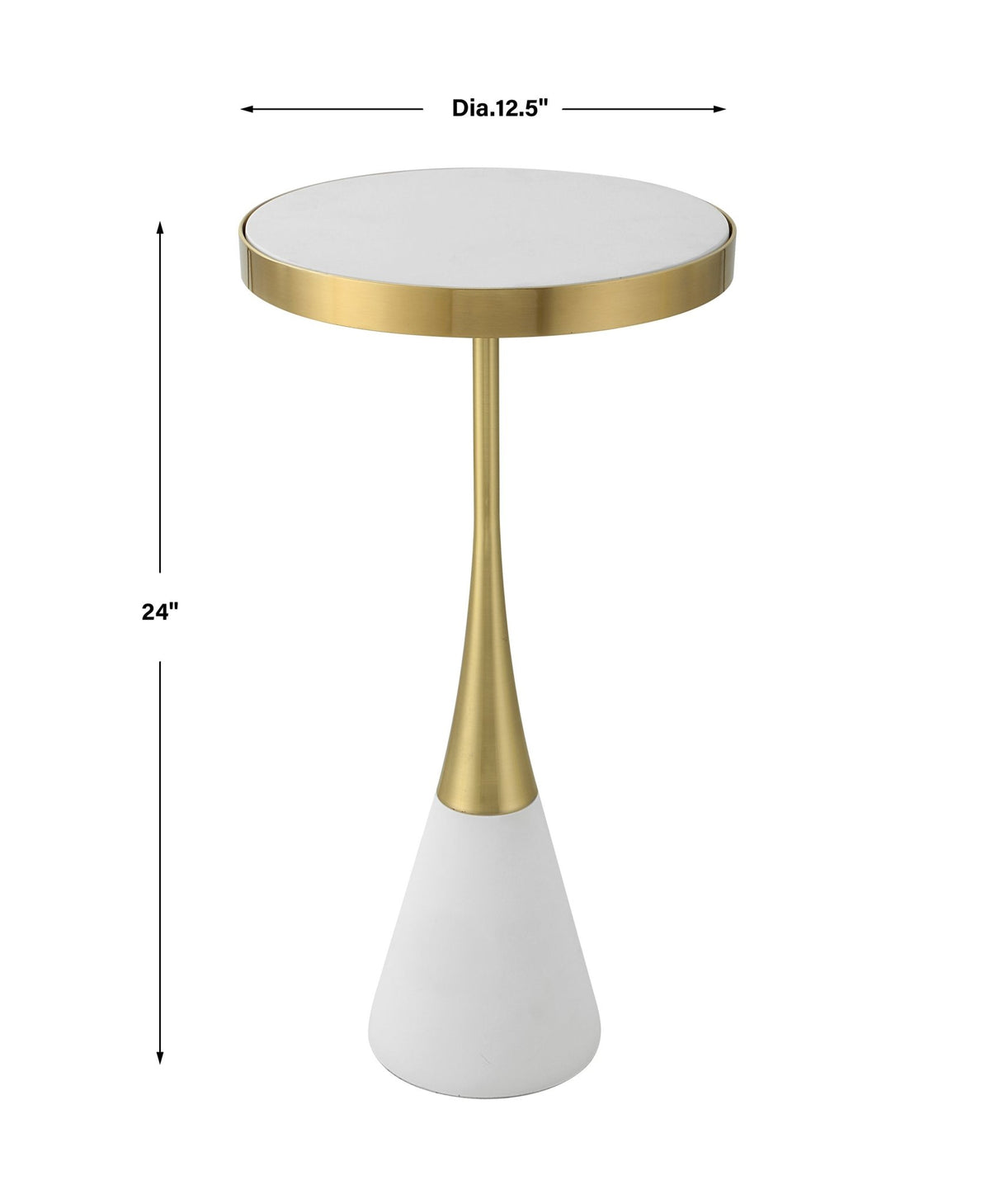 Uttermost Apex White Concrete Accent Table Table Decors| Uttermost