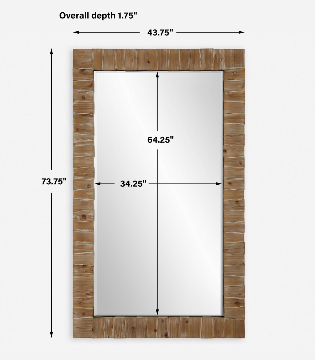 Uttermost Ayanna Gray Washed Wood Mirror Table Decors| Uttermost