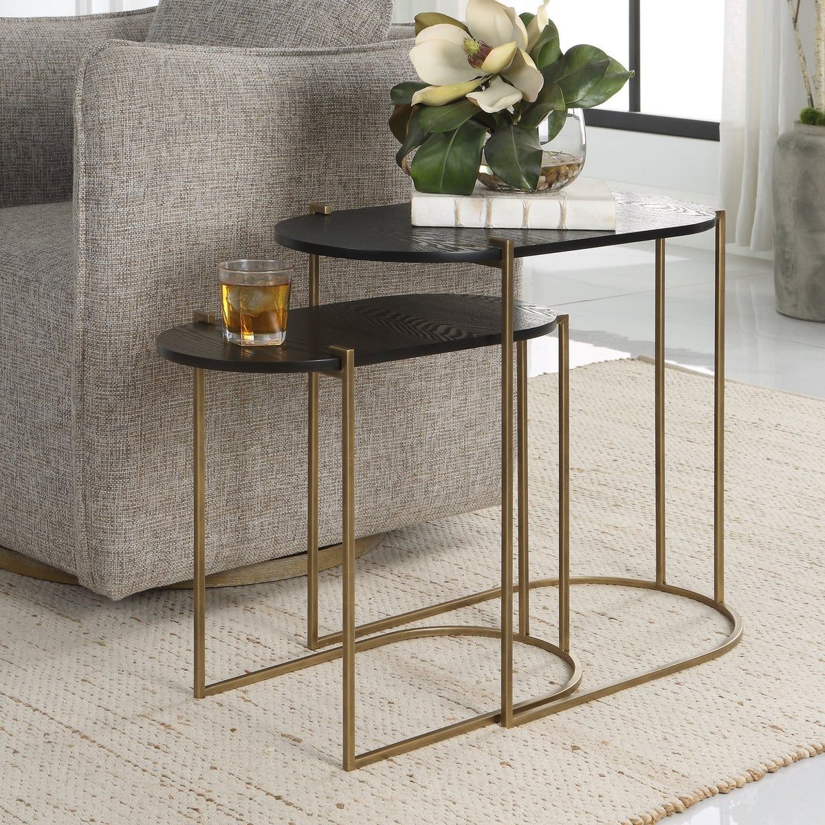 Uttermost Aztec Wood Nesting Tables, Set/2 Nesting Tables| Uttermost