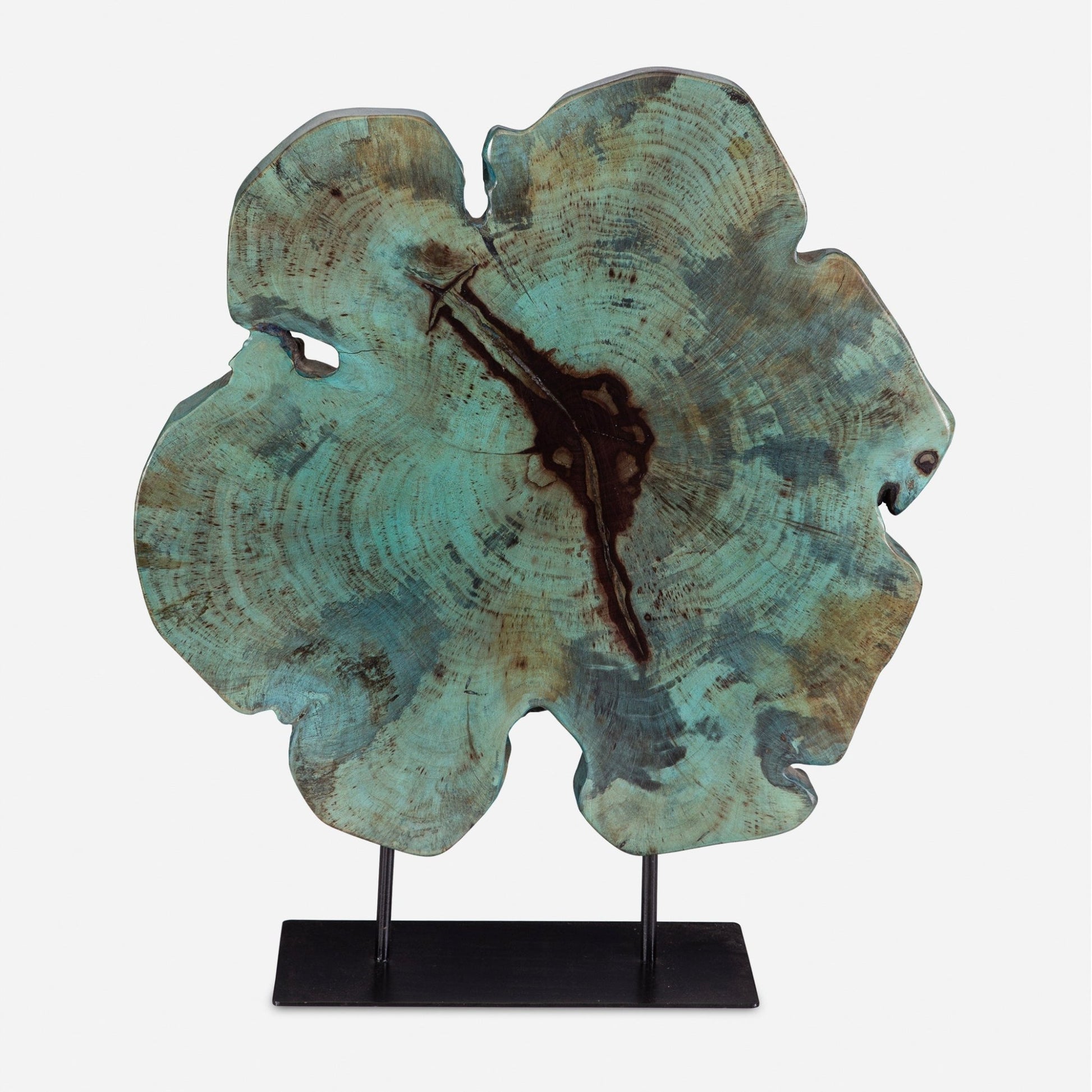 Uttermost Bahati Wood Blue Sculpture Table Decors| Uttermost