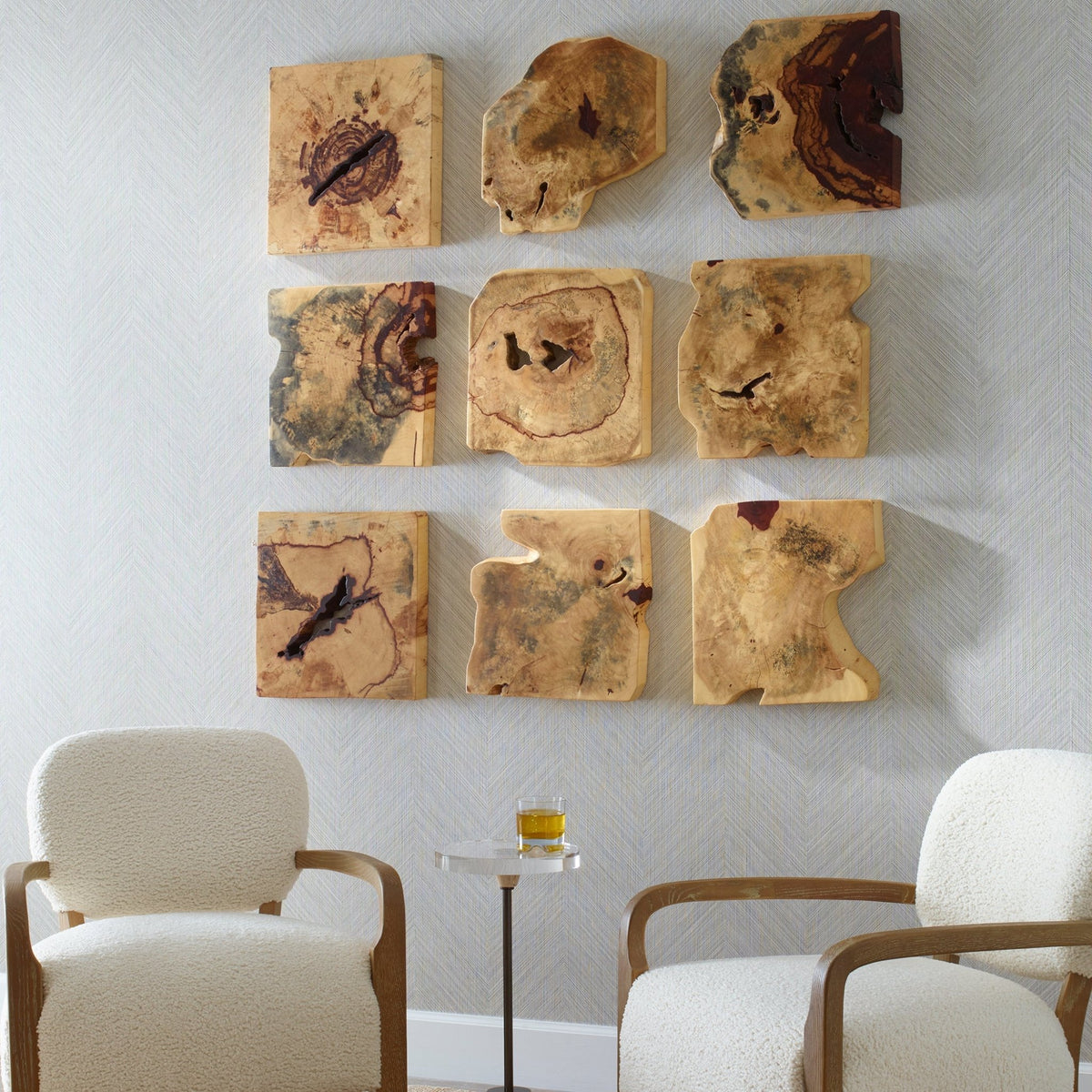 Uttermost Bahati Wood Wall Décor In Natural, S/9 Wall Art| Uttermost