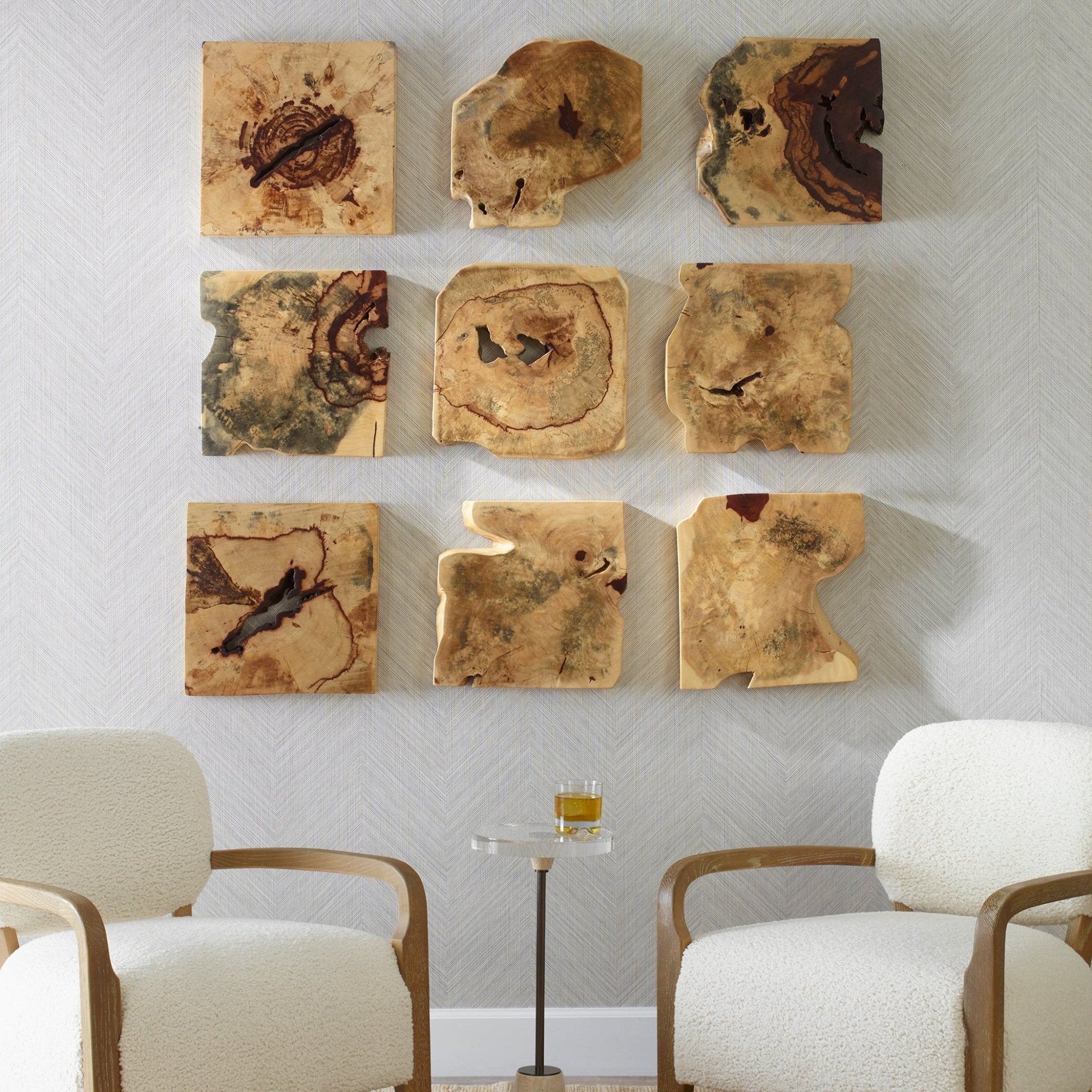 Uttermost Bahati Wood Wall Décor In Natural, S/9 Wall Art| Uttermost