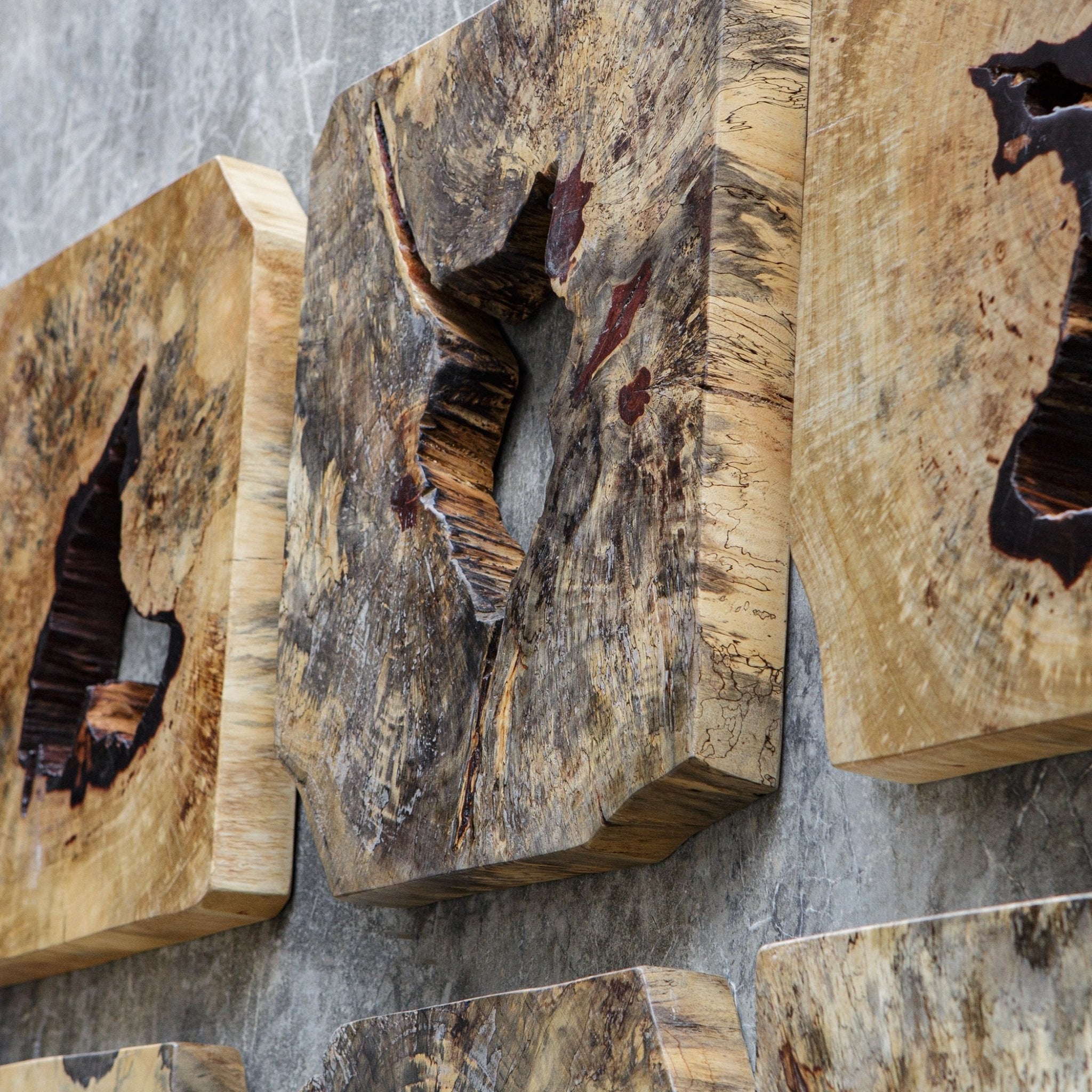 Uttermost Bahati Wood Wall Décor In Natural, S/9 Wall Art| Uttermost
