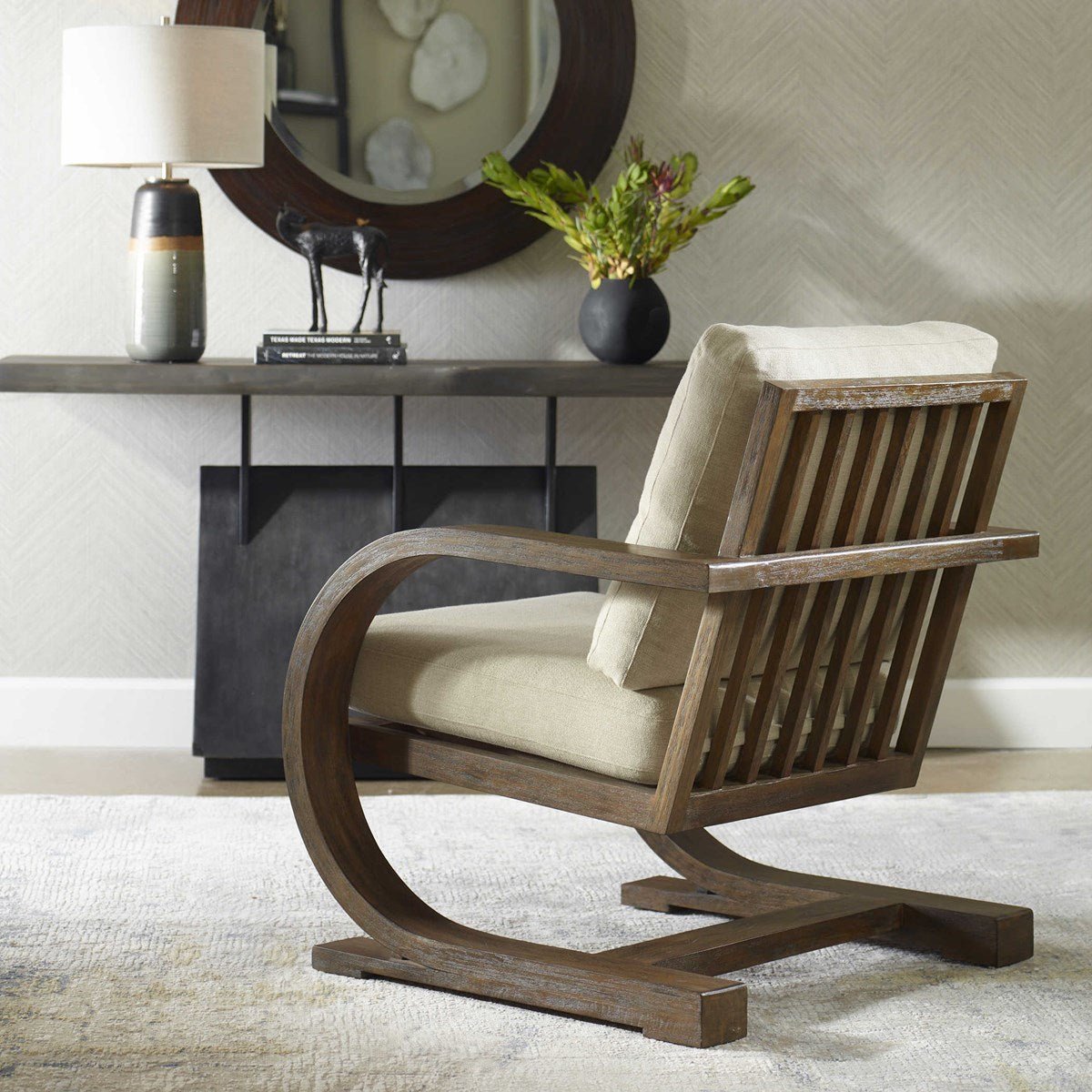 Uttermost Bedrich Wooden Accent Chair Table Decors| Uttermost