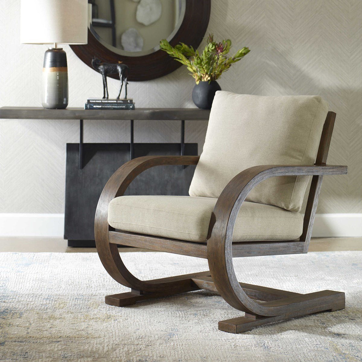 Uttermost Bedrich Wooden Accent Chair Table Decors| Uttermost