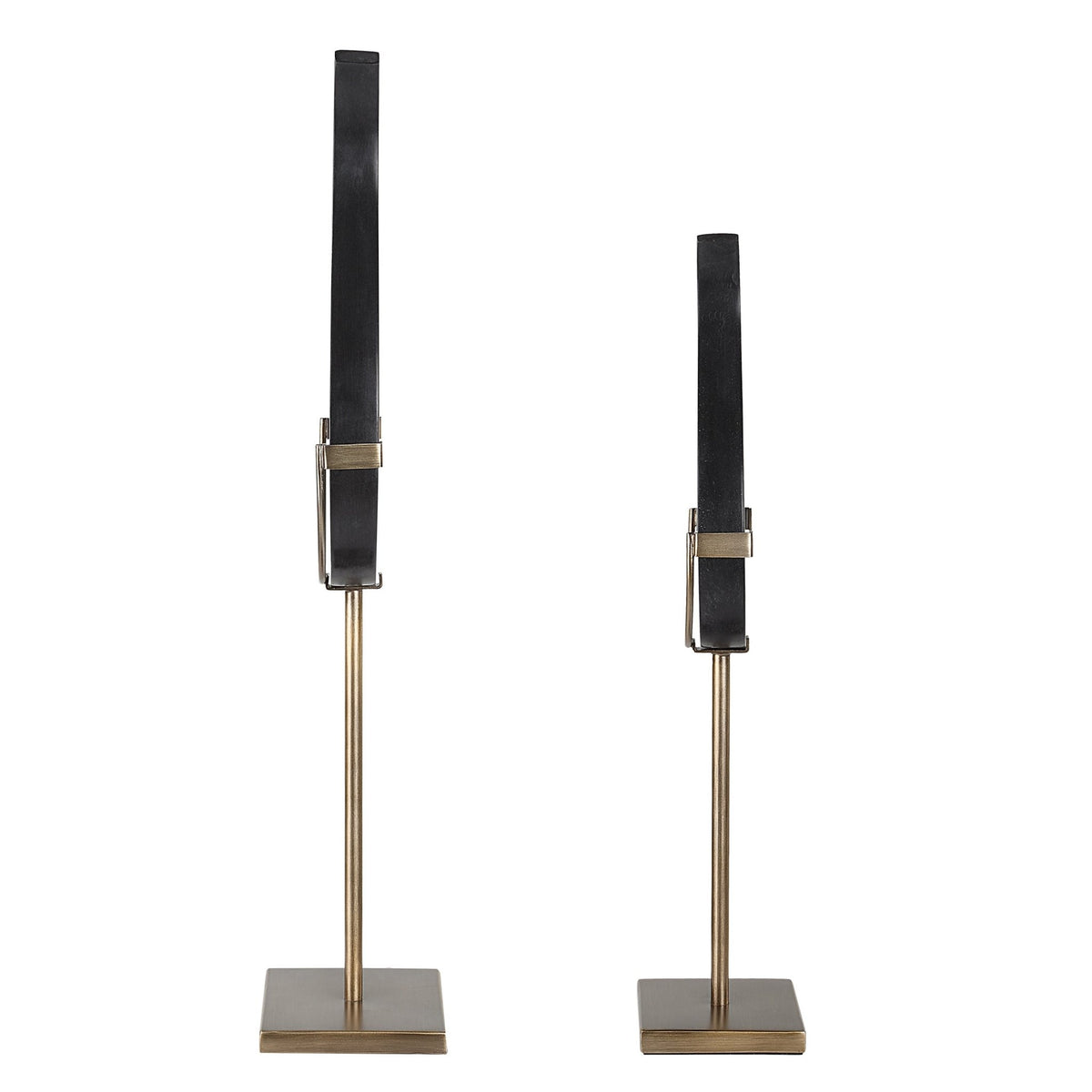 Uttermost Black Flame Sculptures, S/2 Table Decors| Uttermost