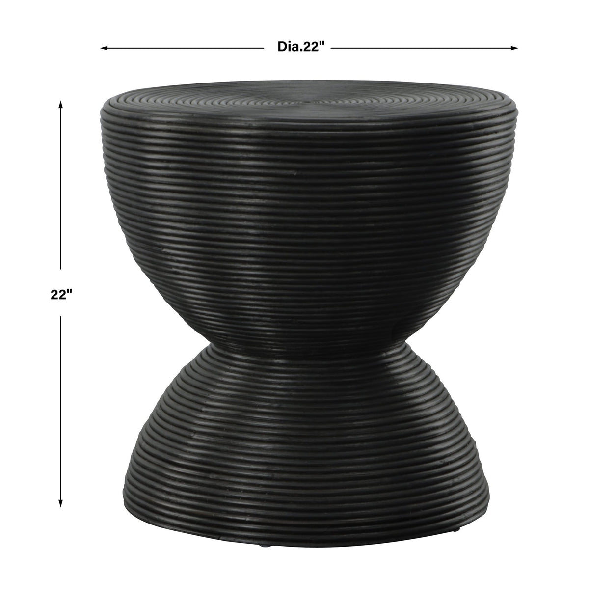 Uttermost Bongo Black Rattan Side Table Accent & End Tables| Uttermost