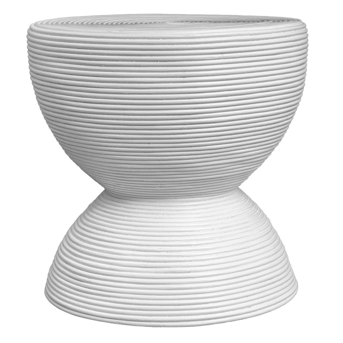 Uttermost Bongo White Rattan Side Table Table Decors| Uttermost