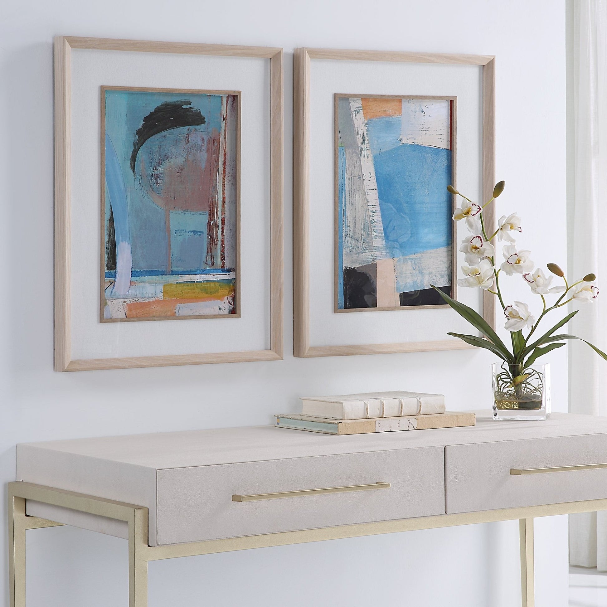 Uttermost Brilliant Clouds Abstract Prints, Set/2 Paintings & Pictures| Uttermost