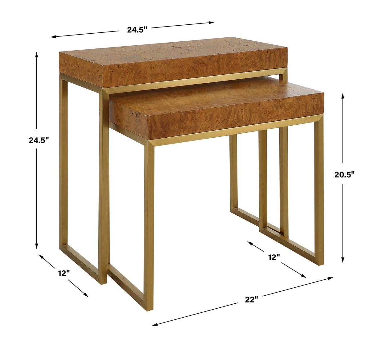 Uttermost Burl-esque Wooden Nesting Tables, S/2 Nesting Tables| Uttermost