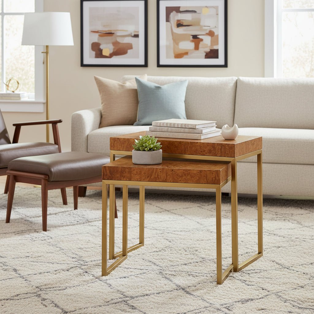 Uttermost Burl-esque Wooden Nesting Tables, S/2 Nesting Tables| Uttermost
