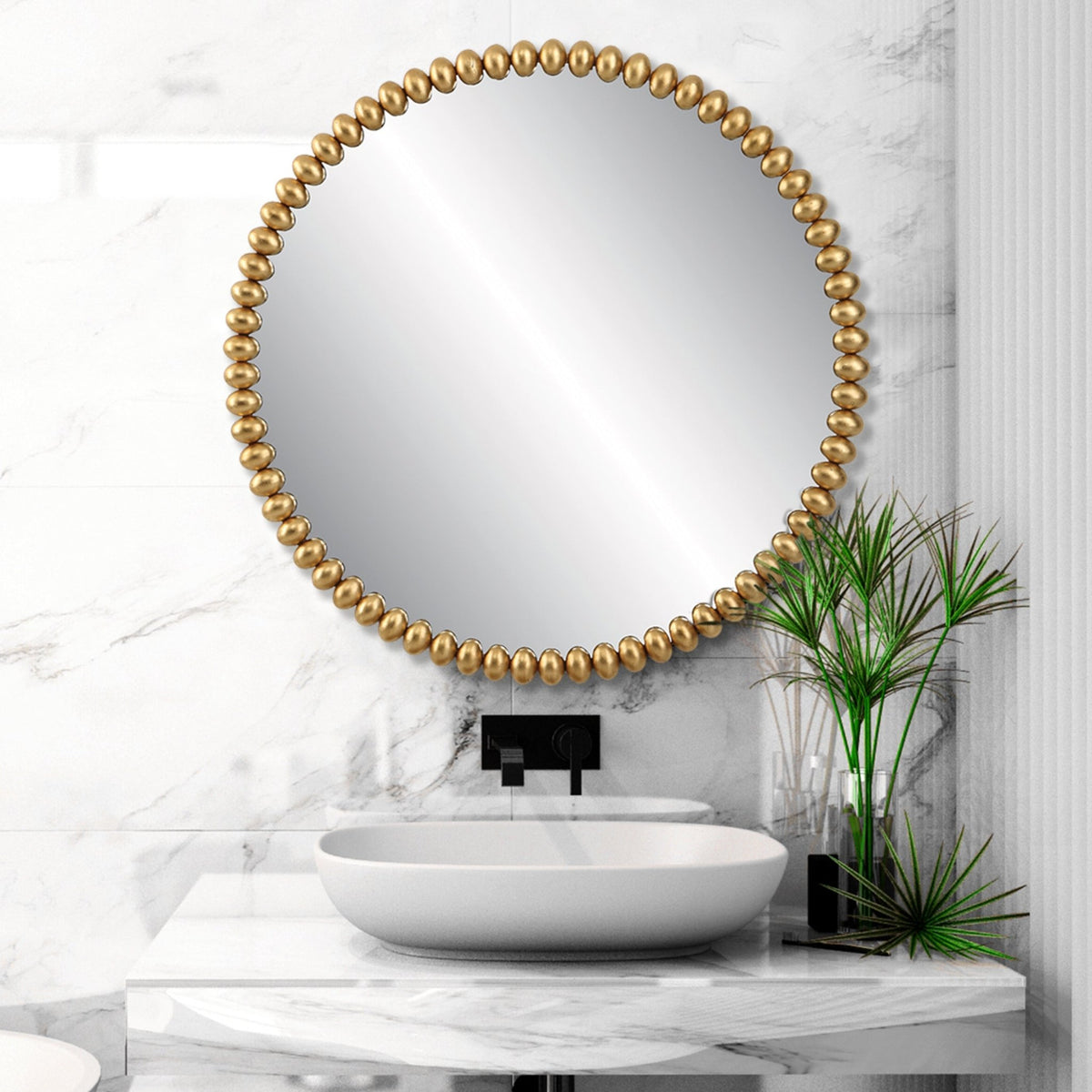 Uttermost Byzantine Round Gold Mirror Mirrors| Uttermost