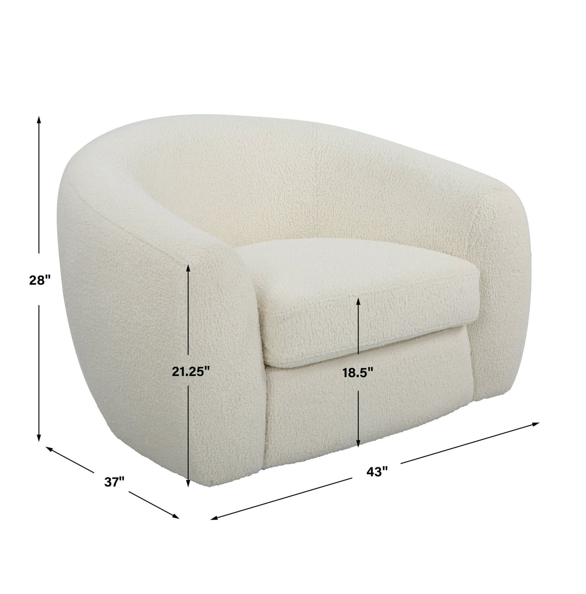 Uttermost Capra Art Deco White Swivel Chair Table Decors| Uttermost