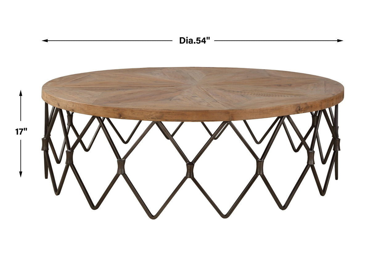 Uttermost Chain Reaction Wooden Coffee Table Table Decors| Uttermost
