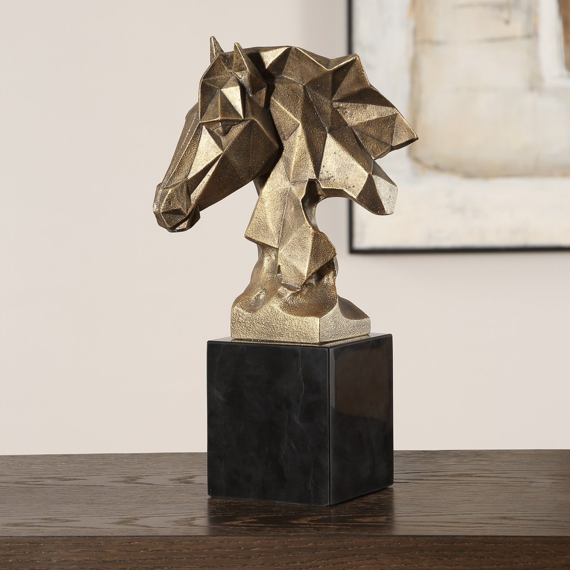 Uttermost Chiseled Horse Bust Sculpture Table Decors| Uttermost