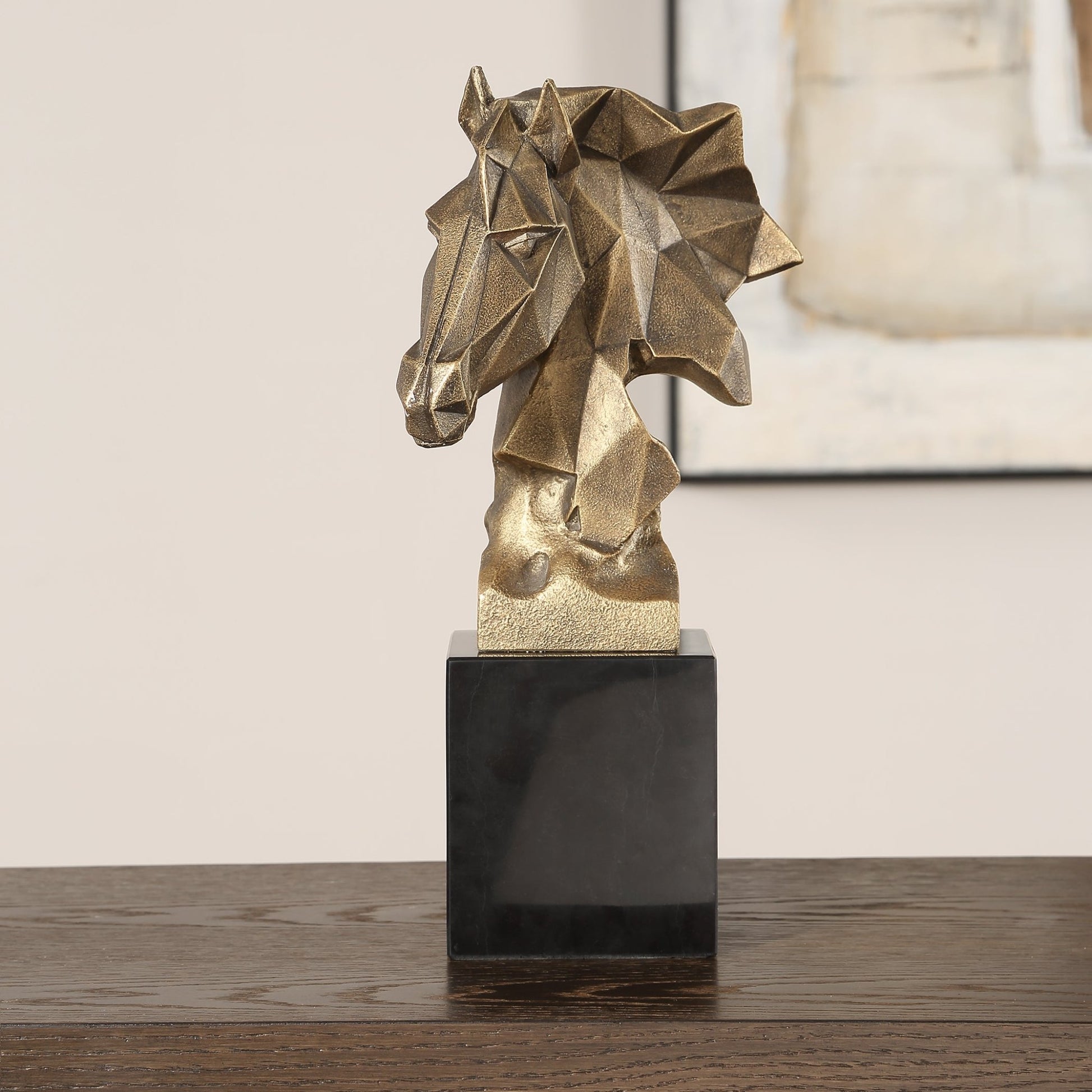 Uttermost Chiseled Horse Bust Sculpture Table Decors| Uttermost