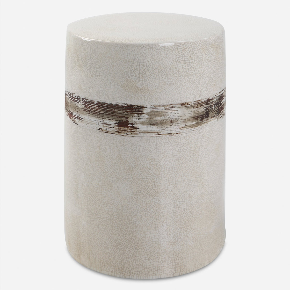 Uttermost Comanche White Ceramic Garden Stool Table Decors| Uttermost