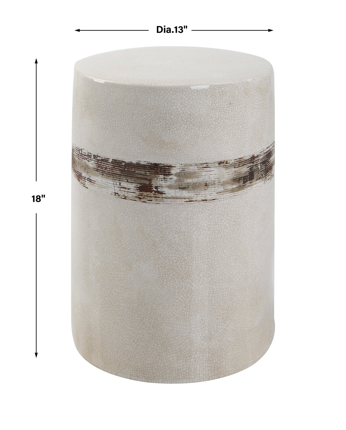 Uttermost Comanche White Ceramic Garden Stool Table Decors| Uttermost