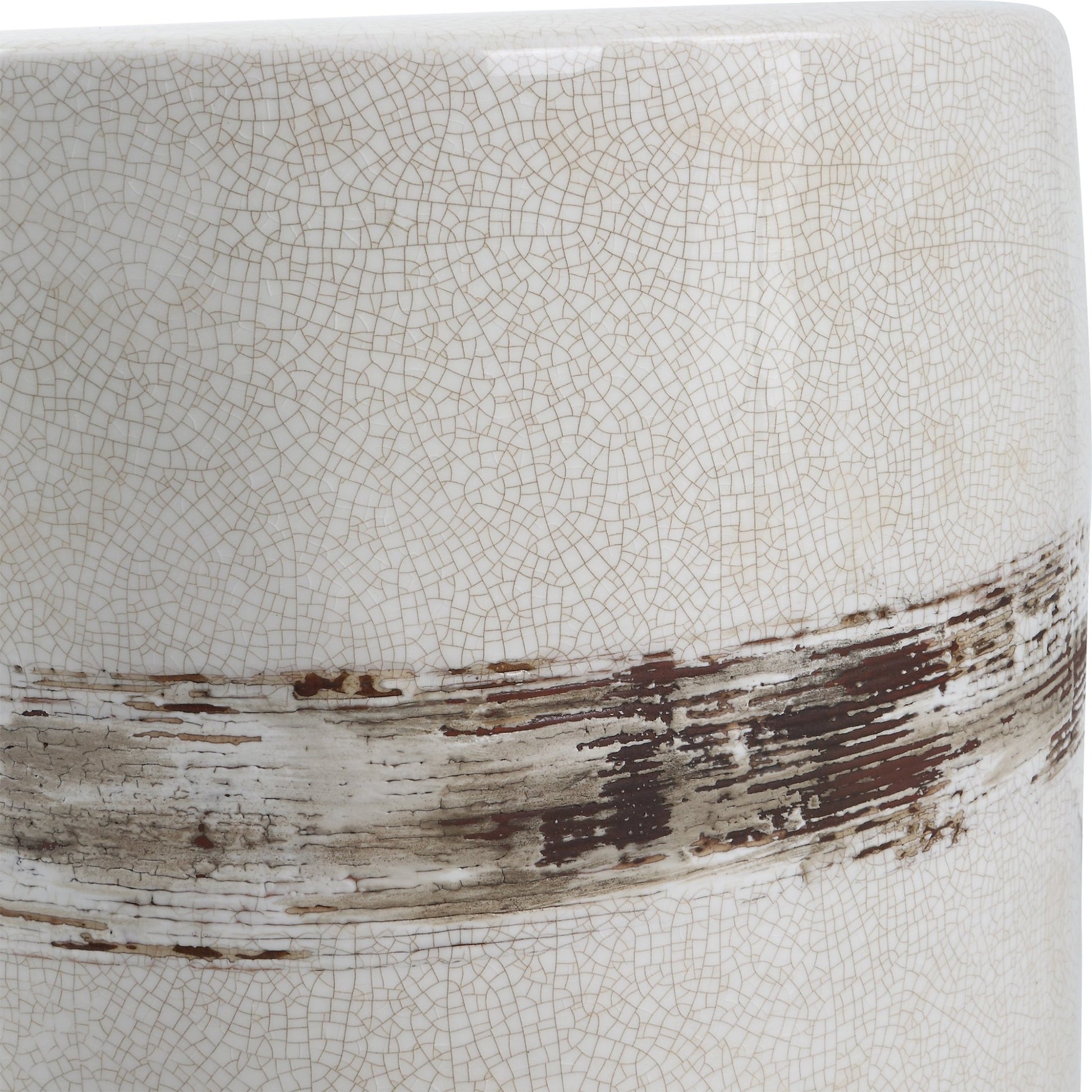 Uttermost Comanche White Ceramic Garden Stool Table Decors| Uttermost