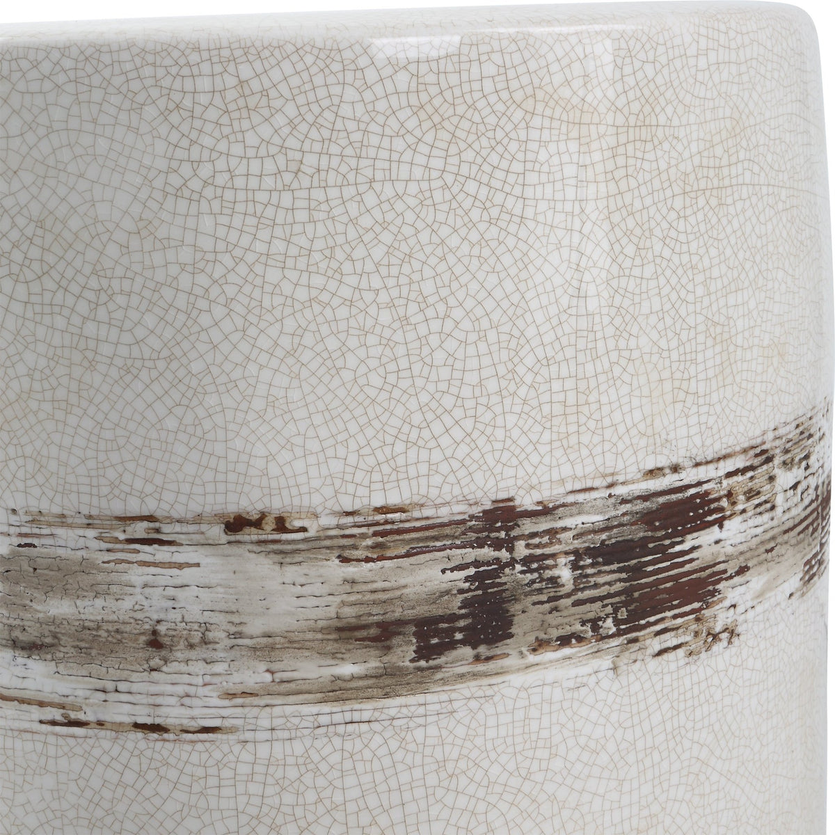 Uttermost Comanche White Ceramic Garden Stool Table Decors| Uttermost