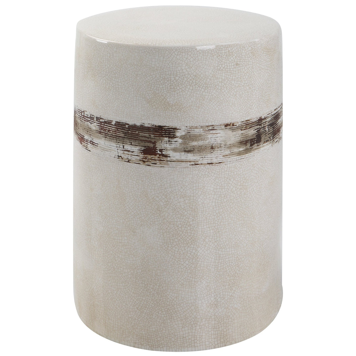Uttermost Comanche White Ceramic Garden Stool Table Decors| Uttermost