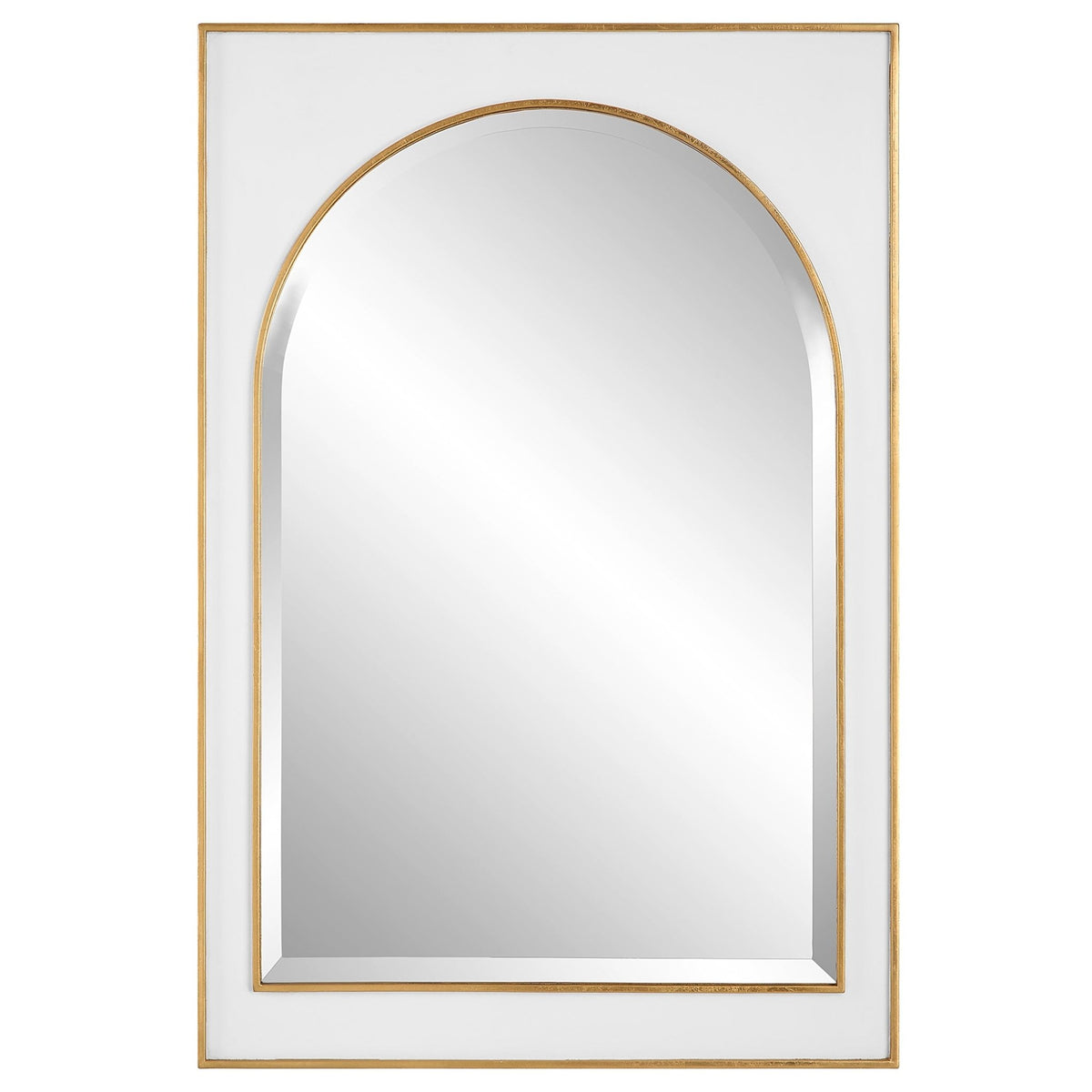 Uttermost Crisanta Gloss White Arch Mirror Mirrors| Uttermost