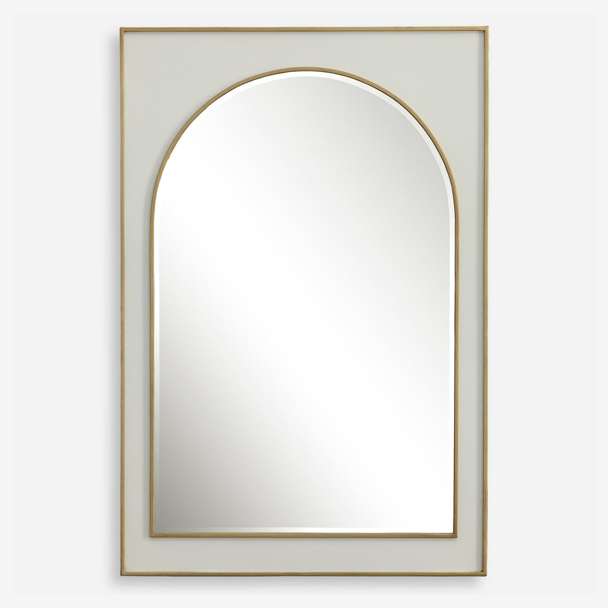 Uttermost Crisanta Gloss White Arch Mirror Mirrors| Uttermost