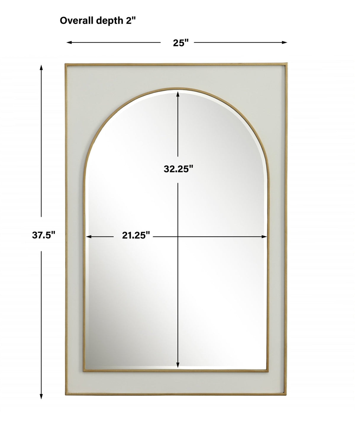 Uttermost Crisanta Gloss White Arch Mirror Mirrors| Uttermost