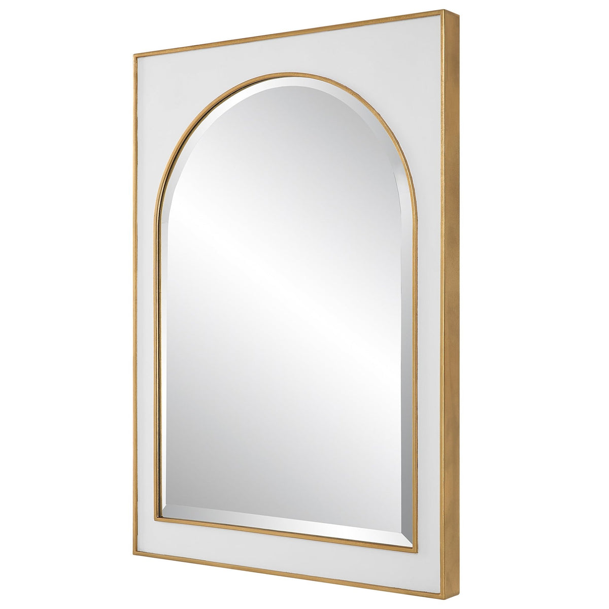 Uttermost Crisanta Gloss White Arch Mirror Mirrors| Uttermost
